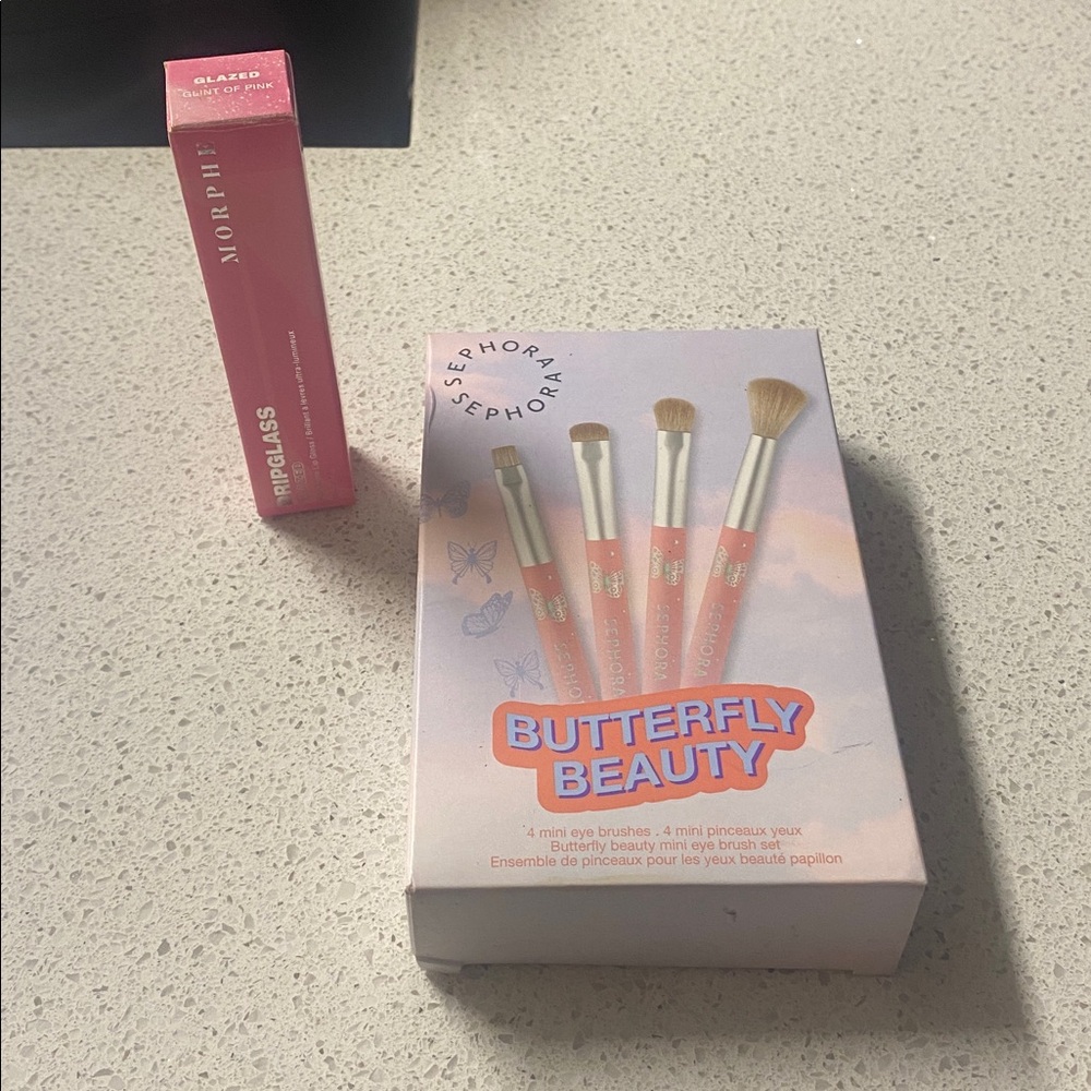Morphe Glaze Lip Gloss and Sephora Butterfly Beauty Mini Brush Set.